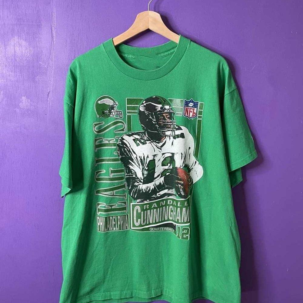 Retro Philadelphia Eagles Randall Cunningham Shirt Green Color